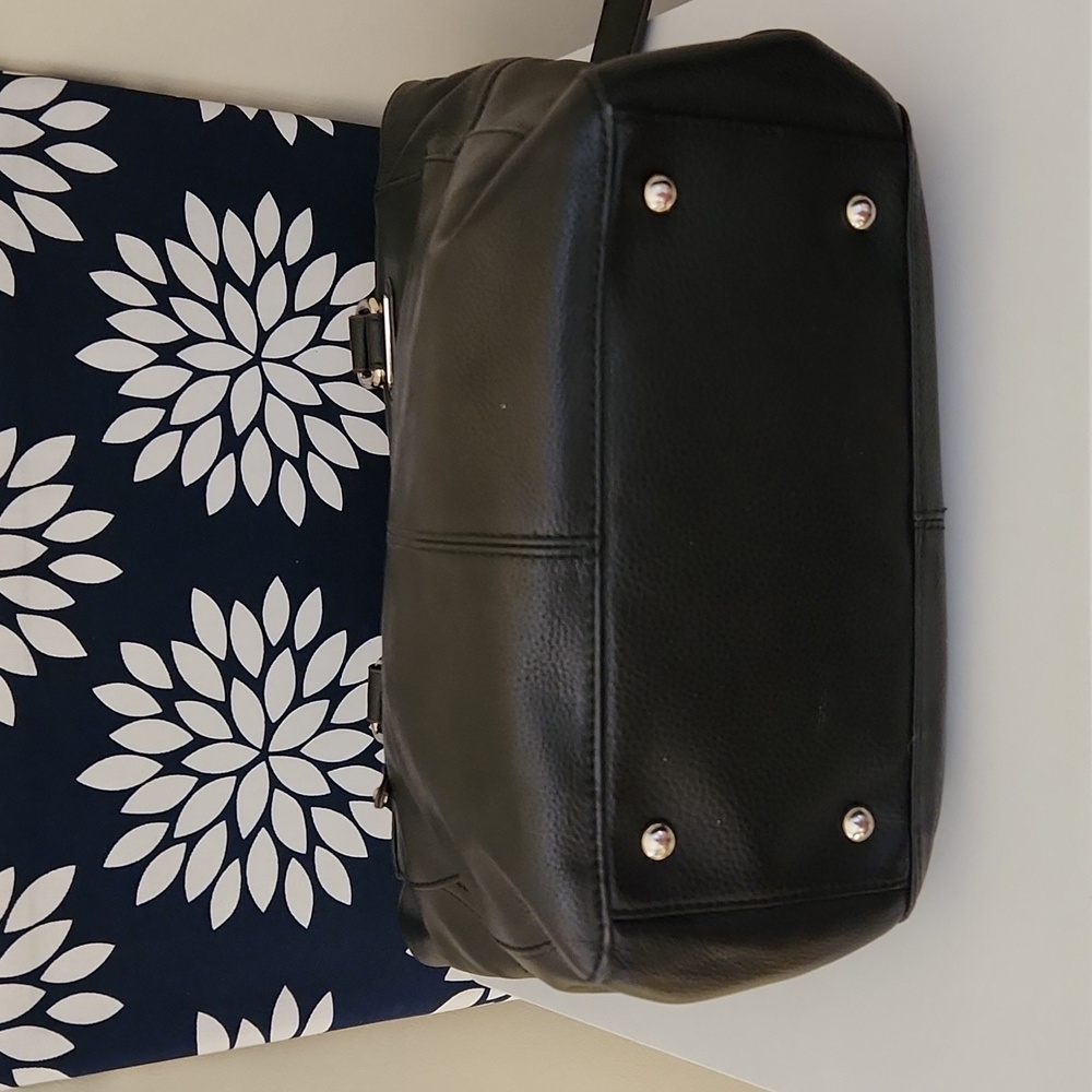 Tignanello Black Pebbled Leather Black Handle Tote Bag - Picture 6 of 10